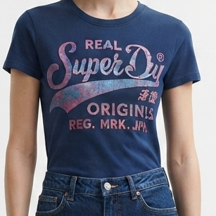 Women Navy Blue  Graphic Print Round Neck T-Shirt