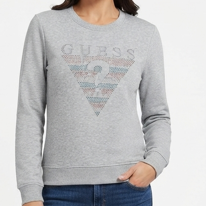 Women’s Grey Logo Sweatshirt – Stylish Full-Sleeve Casual Sweatshirt
