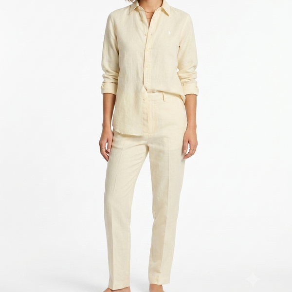 Premium Women’s Classic Cream Co-Ord Set – Elegant Casual Wear