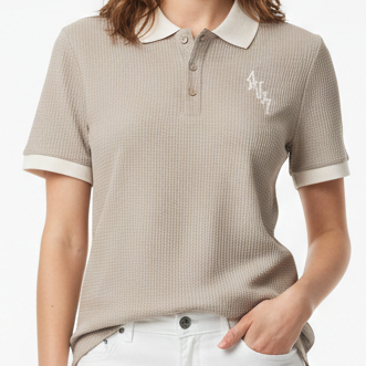 Fashionable Women's Embroidered Logo Polo Shirt
