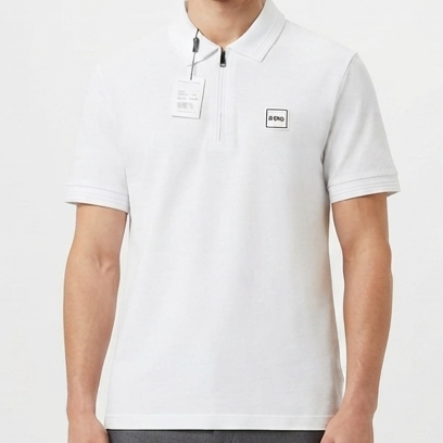 Men’s Premium White Polo Shirt with Logo Detail
