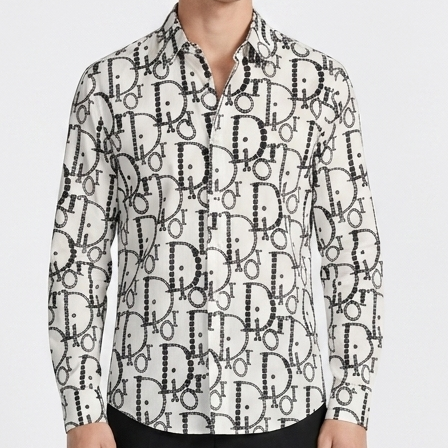 Luxury White Monogram Printed Full Sleeve Shirt – Premium Designer Style