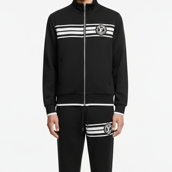 Men’s Premium Black Tracksuit Set –Zip Jacket & Joggers