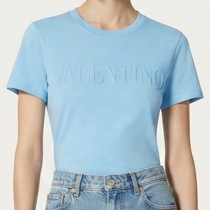 Women’s Light Blue Branded Graphic Round Neck T-Shirt