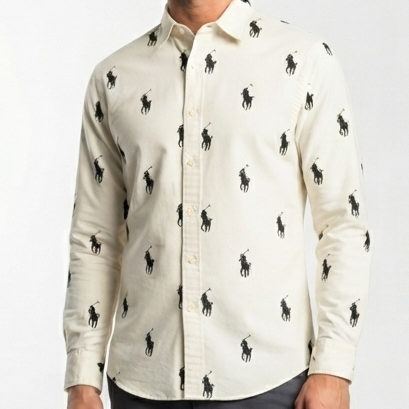 Men's Premium Brand Logo Printed Full Sleeve Casual Shirt