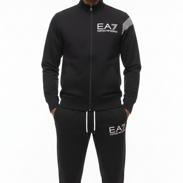 Branded Black Premium Tracksuit Set