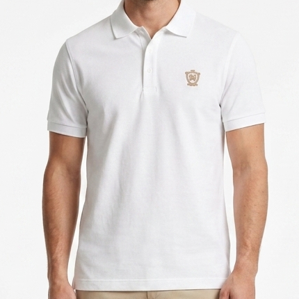Premium Men's Classic White Polo T-Shirt – Elegant Comfort & Timeless Style