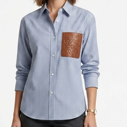 Women’s Premium Striped Button-Down  Elegant Long Sleeve Casual Shirt