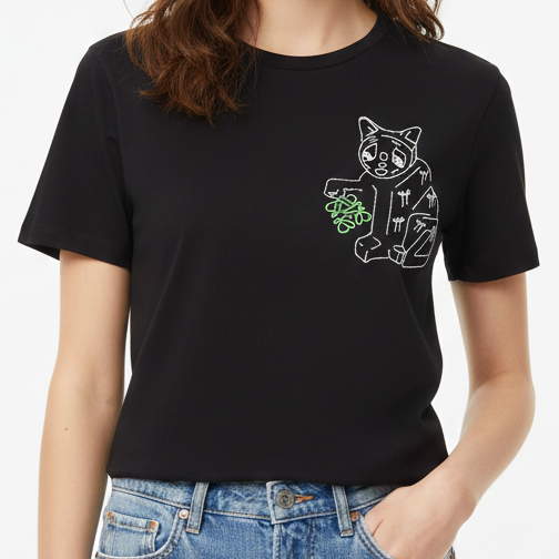 Women’s Black Graphic T-Shirt  Cute & Trendy Casual Wear
