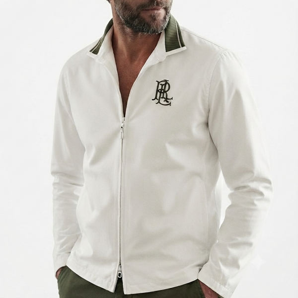 Men Premium Contrast-Collar Full-Zip Knit Jacket Collection