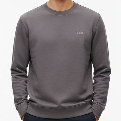 Men’s Classic Grey Crew Neck Sweatshirt Minimal & Stylish