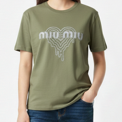 Women’s Stylish Logo Print Cotton T-Shirt  Trendy Casual Wear