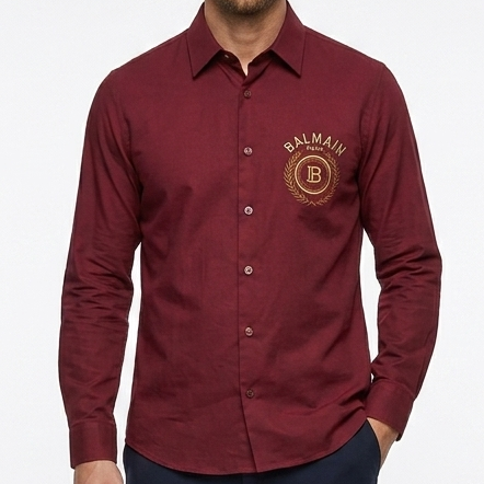 Men’s Premium Maroon Formal Shirt  Elegant Full Sleeve Button-Down Shirt