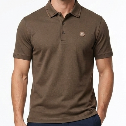 Luxury Brown Polo Shirt for Men – Smart Fit Designer Casual Tee