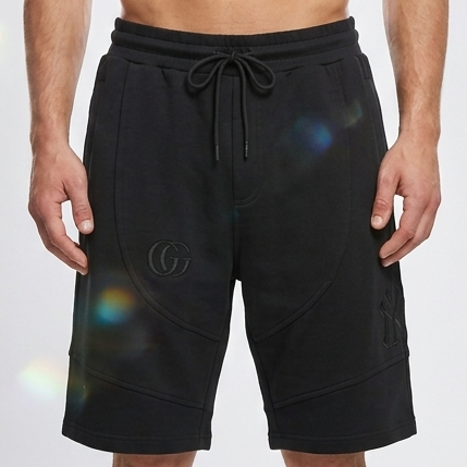 Men's Premium Black Casual Shorts With Initial Brand Logo
