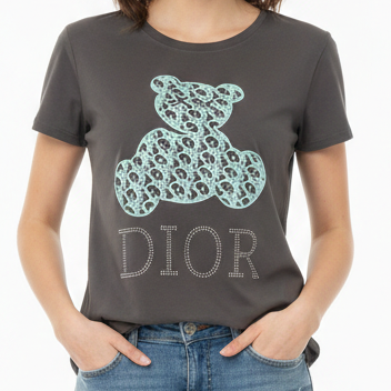 Women’s Graphic Teddy Print T-Shirt– Stylish Casual Round Neck Tee