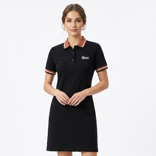 Women's Premium Polo T-Shirt Dress  Elegant Casual Mini Dress