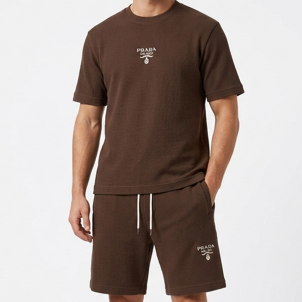 Luxury Brown  Co-Ord T-Shirt & Shorts Set