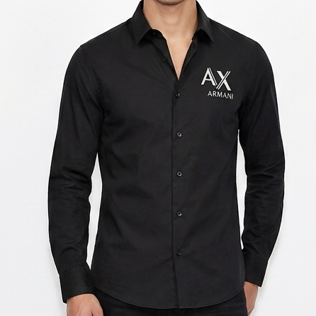 Luxury & Elegant  Black Formal Shirt For Men