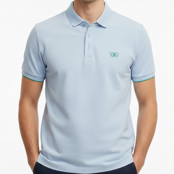 Men’s Sky Blue Polo T-Shirt – Premium Fabric, Fresh & Smart Look