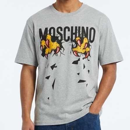 Luxury Branded Graphic Print Premium Grey T-Shirt For Men