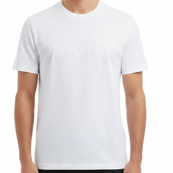 Men’s Premium Crew Neck T-Shirt with Embossed Front Logo