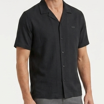 Men's Premium Black Cuban Collar Half Sleeve Casual Shirt