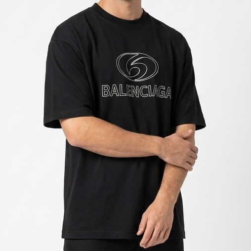 Premium Branded Black Oversized Logo T-Shirt