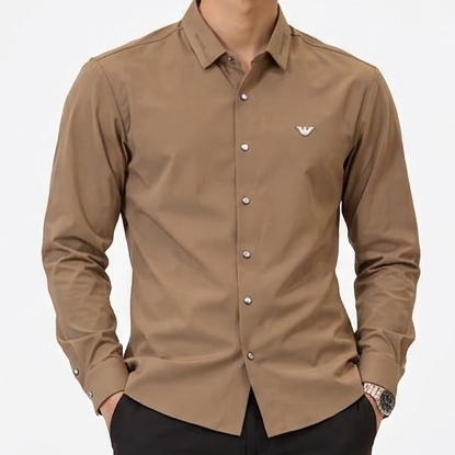 Men's Premium Regular  Fit Full-Sleeve Casual Shirt with Chest Logo Detail
