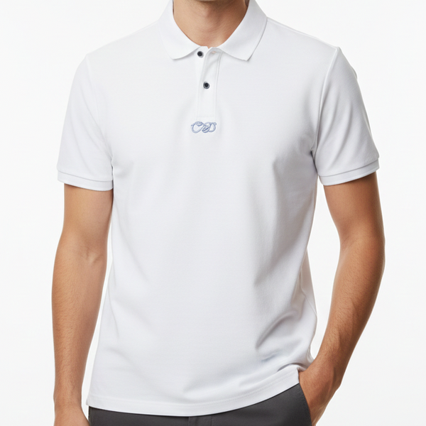 Premium White Graphic Back Print Polo T-Shirt