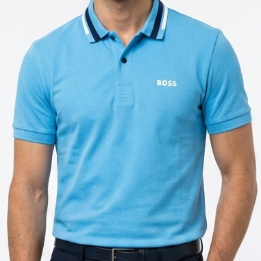 Premium Boss Sky Blue Polo T-Shirt for Men  Smart & Comfortable Fit