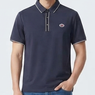 Premium Men's Polo T-Shirt with Contrast Trim & Logo Detail