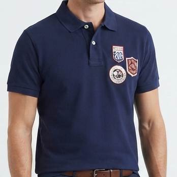 Men’s Navy Blue Polo T-Shirt – Classic Preppy Casual Style