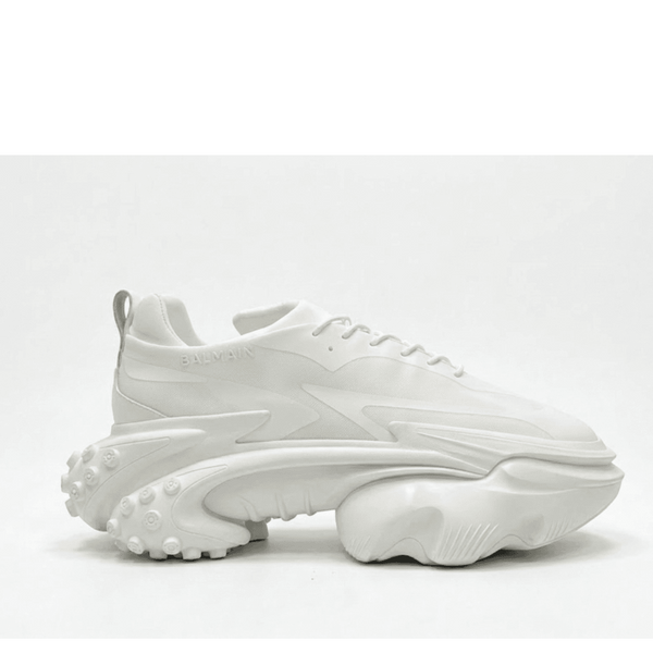 White Chunky Platform Sneakers with Stylish Sculpted Sole