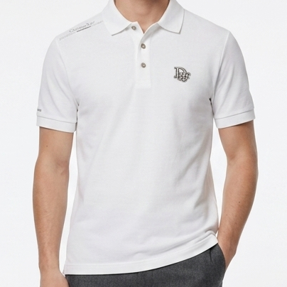 Premium Classic Branded  White Signature Polo T-Shirt For Men