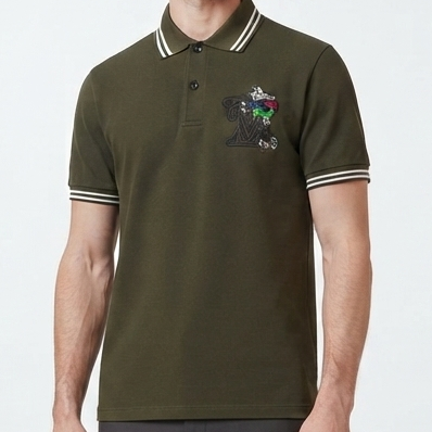 Men Premium Olive Green Polo T-Shirt Classic Collar Regular Fit