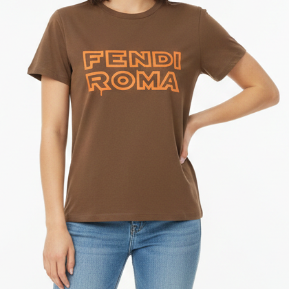 Women’s Brown Graphic T-Shirt  Trendy Casual Everyday Wear