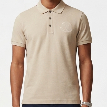 Premium Polo T-Shirt With  Embroidered Logo  Elegant White Edition