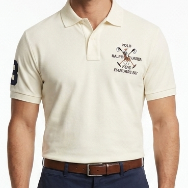 Men Premium  Polo T-Shirt with Embroidered Logo & Number Detail