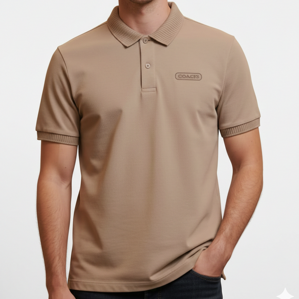 Men’s Beige Premium Polo T-Shirt – Elegant Smart Casual Wear