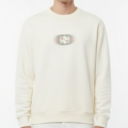 Premium Cream Logo Print Sweatshirt – Stylish & Comfortable