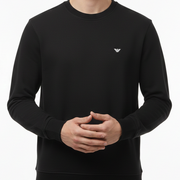 Elegant  Branded  Black  Classic Long-Sleeve Tee