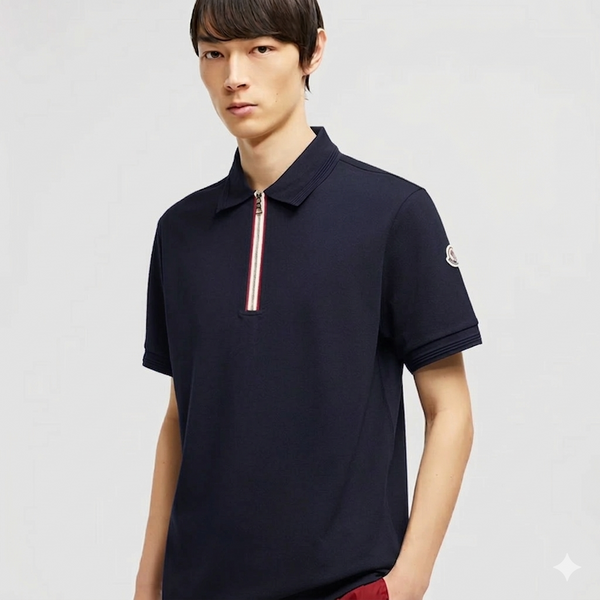 Men’s Premium Zip Polo T-Shirt Stylish Half Zip Collar