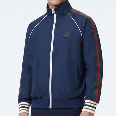 Men's Premium Navy Blue Zip-Up Track Jacket