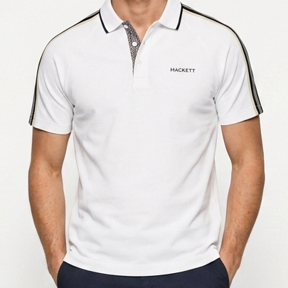 Men's White Premium Polo T-Shirt Classic Fit Soft  Smart Casual Wear