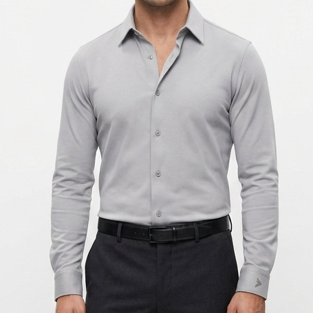 Premium Men's Grey Formal Full Sleeve Shirt Regular Fit Office Wear