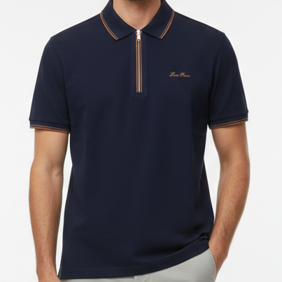 Luxury Zip Collar Polo T-Shirt  Premium Smart Casual Wear