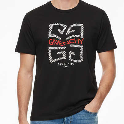 Men’s Black Luxury Logo Print T-Shirt  Premium Streetwear Style