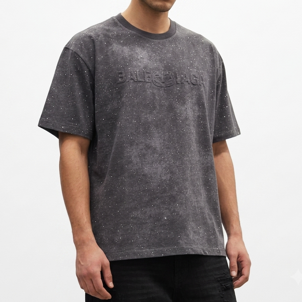 Premium Charcoal Grey Graphic T-Shirt for Men – Oversized Casual Streetwear Tee
