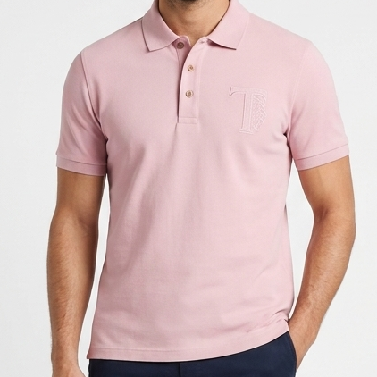Men’s Premium Polo T-Shirt  Elegant Embossed Logo Design
